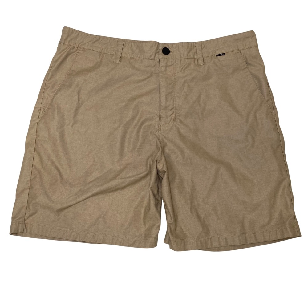 Hurley 20-Dri Fit Mens 36 Khaki Chino Shorts Stretch Performance Flat Front 9 In